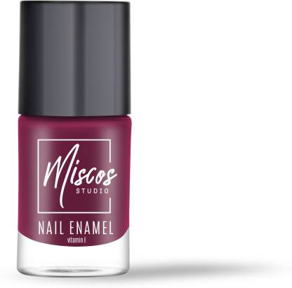 Miscos Glossy Shades Nail Polish | Quick Dry, Chip Resistant & High Shine Nail Lacquer Dark Pink