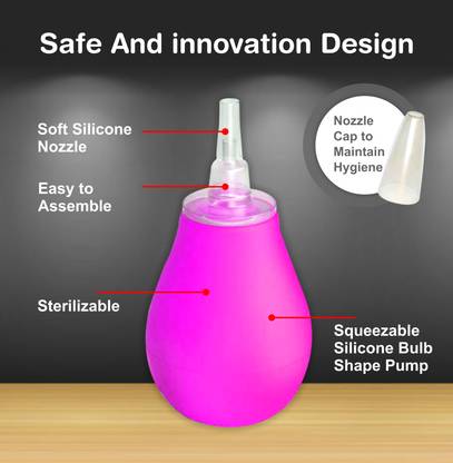 GURU KRIPA BABY PRODUCTS Baby Nose Cleaner/Nasal Vacuum Sucker Mucus Snot Aspirator for Babies Powerful Suction, Safe, Reusable Nasal Pump, Aspirator, Sucker for Instant Relief from Blocked Nose Or Congestion Manual Nasal Aspirator