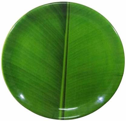 Shree Chatri Dham Enterprise Pack of 6 Microfiber Banana Laser Printed Leaf Plates Dinner Set