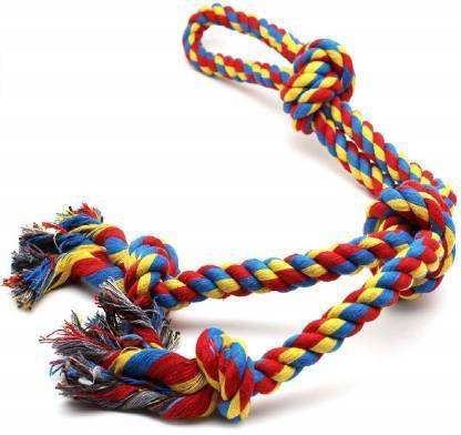 DogTrust Rope Chew Toys for Large Medium Dogs Indestructible Tug of War Cotton Tug Toy For Dog Cotton Rubber Toy, Tug Toy, Chew Toy For Dog & Cat