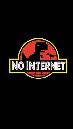 No Internet Black Chrome Dinossaur Funny Google T Rex Matte Finish Poster Paper Print