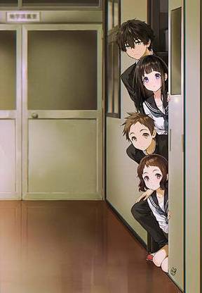 Hyouka Jk School Uniform Classroom Anime Girls Anime Boys Long Hair Short Hair Black Matte Finish Poster Paper Print