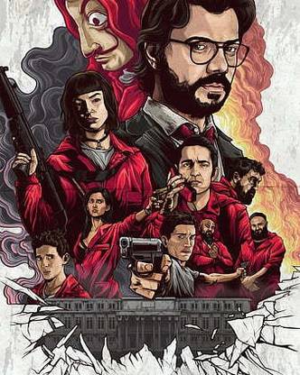 Money Heist Hero Money Heist Netflix Professor Squad Tv Show Matte Finish Poster Paper Print