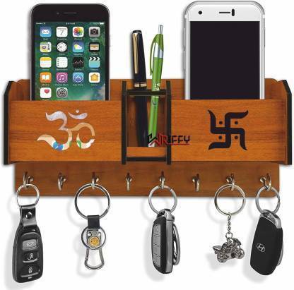 JETAL ART OM SWASTHIK Wood Key Holder