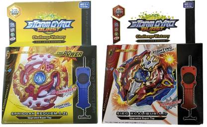 AZAD57 Beyblade Burst Series Spriggan Requiem B-100 and Sieg Xcalibur B-92 Starter Starter 2 in 1 Combo Spinning and Battling Top