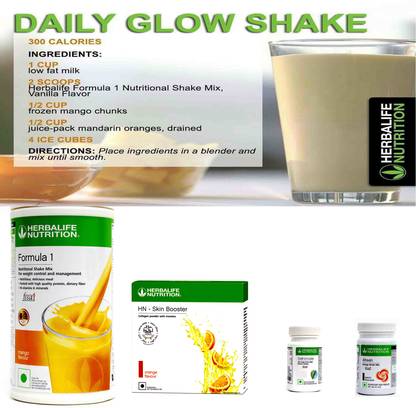 HERBALIFE Skin Booster With Formula 1 Mango , Cell U loss & Afresh Elaichi
