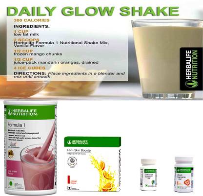 HERBALIFE Skin Booster With Formula 1 Rose Kheer , Cell U loss & Afresh Ginger