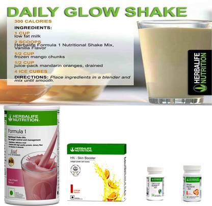 HERBALIFE Skin Booster With Formula 1 Rose Kheer , Cell U loss & Afresh Peach
