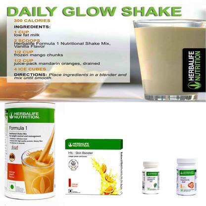 HERBALIFE Skin Booster With Formula 1 Orange , Cell U loss & Afresh Lemon