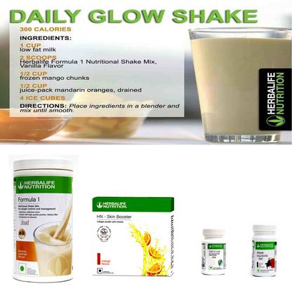 HERBALIFE Skin Booster With Formula 1 Banana , Cell U loss & Afresh Tulsi
