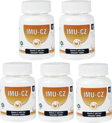 Innova Formulations IMU-CZ Vitamin C Chewable Tablets with Zinc -(Pack of 5)