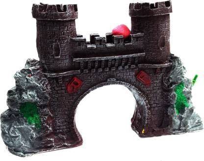 Mistletoe Old Fort Gate Aquarium Ornament for Fish Tank Decoration with Air Stone Bubble Laterite Unplanted Substrate