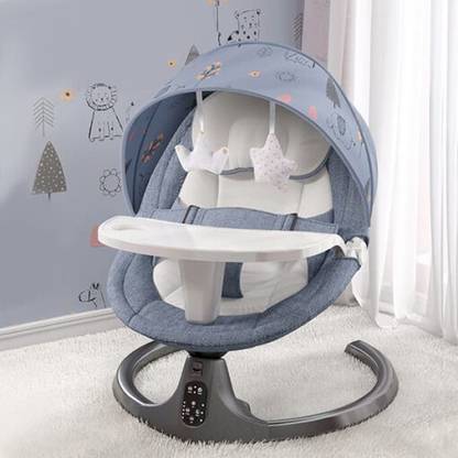 StarAndDaisy Baby Cuddle Swing Remote Control Baby Swings for Infants with 5 Swing Speeds, Dining Tray, Baby Swings with 10 Music, 3 Timing Baby Rocker (Grey) Rocker
