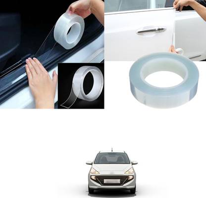 XZRTZ Universal Clear Car Door Anti-Collision Strip Bumper Hood Edge Guard Paints Protection Film 1 pc 5 meter white S91 Glossy Hyundai Santro Rear Garnish