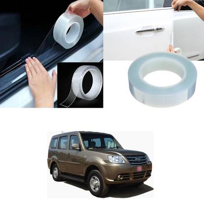 XZRTZ Universal Clear Car Door Anti-Collision Strip Bumper Hood Edge Guard Paints Protection Film 1 pc 5 meter white S225 Matte, Glossy, Chrome Tata Sumo Grande Rear Garnish