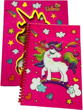 GORGEOUS FEMME UNICORN DIARY WITH LOCK AND KEY A3 Notebook RULLED 60 Pages