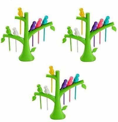 IQ ZONE Stylish Disposable Plastic Fruit Fork Set