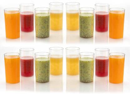 ATMAN (Pack of 16) Multi Purpose Unbreakable Drinking Glass Set of 16 Pcs, 300 ml Capacity Each, Clear Glass , Water and Juice Glass Set,Plastic Magic Glasses Glass Set,Clear Unbreakable Transparent Water Set,Stylish Transparent Water Glass/Juice Glass/Beer Glass/Wine Glass Plastic Glass Set (300 ml, Plastic) Glass Set Water/Juice Glass