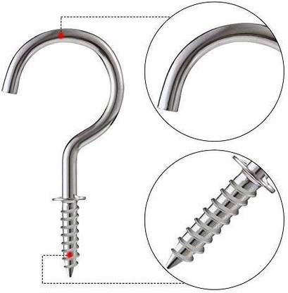 VicTac 2-Inch Stainless Steel Cup Ceiling Hooks Holder (Nickel Finish)-Pack of 10 Hook 10