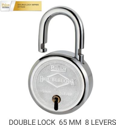 PALAM QUALITY DOUBLELOCK 65 MM 7 LEVERS 3 KEYS PADLOCK Padlock