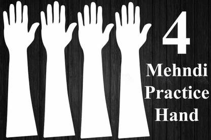 DaFalcon TRADA Imported Acrylic Hand For Mehndi Practice-Pack of 4 (WHITE)