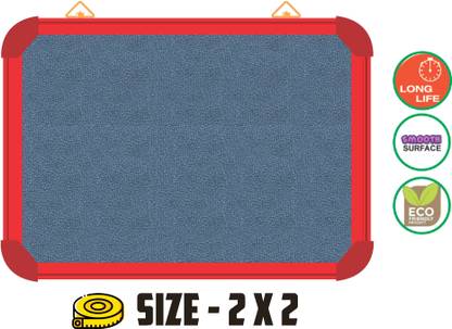 WRITING AND DISPLAY Pin-up display board for office & school lightweight 2*2 feet, RED ALLUMINIUM(CORN FLOWER)pin up board Bulletin Board PINUP BOARD Bulletin Board CORK Bulletin Board