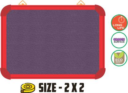 WRITING AND DISPLAY Pin-up display board for office & school lightweight 2*2 feet, RED ALLUMINIUM(PURPLE)pin up board Bulletin Board PINUP BOARD Bulletin Board CORK Bulletin Board