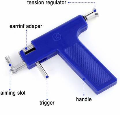 Triangle Ant ™Ear Piercing Gun Set Professional Steel Body Navel Ear Nose Piercing Gun Kit Permanent Tattoo Kit