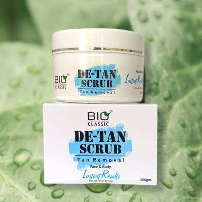 BIO CLASSIC Professional De-Tan Face & Body Scrub | Specially Developed for TAN Remove from Skin Scrub | Tan Removal Face Scrub for Glowing Skin | Body Scrub for Skin whitening | Instant Glow Scrub | Scrub