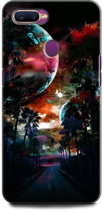 KEYCENT Back Cover for OPPO A7, CPH1901 PLANET, TRIANGLES, SPACE, STARS, UNIVERSE, GALAXY, BLUE, NEBULA