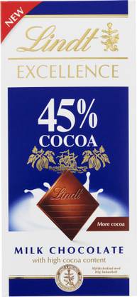 LINDT Excellence 45% Cocoa Milk Chocolate With More Cocoa (IMPORTED) Bars