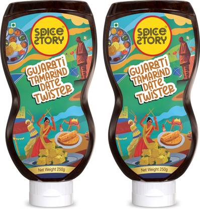 Spice Story Dates and Tamarind Chutney Twin pack, Indian Homemade Style Tamarind Chutney With The Sweetness Of Dates Chutney Paste Chutney Paste