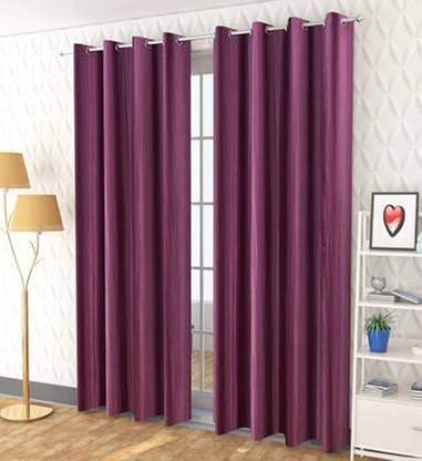 Kraftiq Homes 152 cm (5 ft) Window Polyester Semi Transparent Curtain (Pack Of 2)