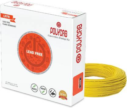 Polycab Flame retardant, lead free PVC 2.5 sq/mm Yellow 90 m Wire