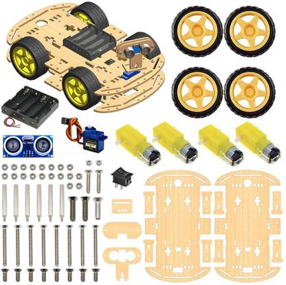 SunRobotics Robotics Chassis with Motors Wheels and Accessories - MDF WOOD (4WD V2) Electronic Components Electronic Hobby Kit
