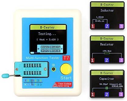 xcluma New Transistor Tester TFT Diode Triode Capacitance Meter LCR-T7 LCR ESR T7 Meter NPN PNP MOSFET IR Multifunction Tester multimeter Electronic Components Electronic Hobby Kit