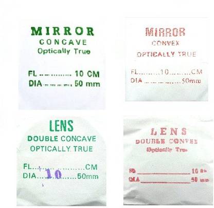 Comet Double Convex and Concave Lens with Convex and Concave Mirror - Set of 4 - Dia: 50mm - Focal Length: 10cm 50mm Glass Lens