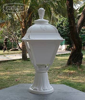 CERCO CLASSIC MEDIUM GATE LIGHT (WHITE + OPAL) Gate Light Outdoor Lamp