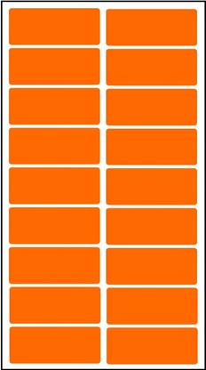 CLAPPERZZ Fluorescent Orange Coding Labels 4 cm X 2 cm Rectangle Shaped Colored Stickers for Inventory Strong Adhesive Self-adhesive Paper Label