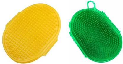 Pet N Perry PetNPerry Export Quality Dog Yellow & Green Grooming Brush For Dog Dog Everyday Collar