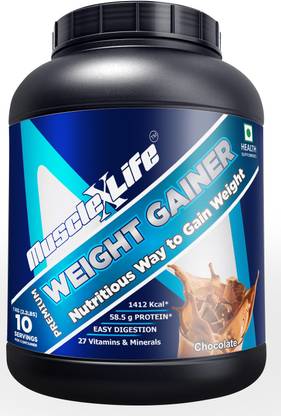 MuscleXlife Weight Gainer Nutritious Way To Gain Weight Sugar Free [2.2LBS] 10 servings Weight Gainers/Mass Gainers