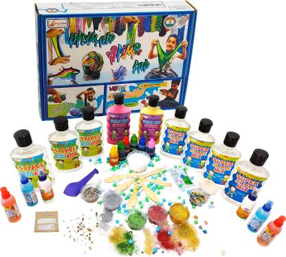 StepsToDo T208 Ultimate Slime Lab. All in One. 50+ Pieces Set. Make 40+ Slime. Multicolor Putty Toy