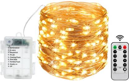 Epyz 100 LEDs 10.01 m Yellow Flickering String Rice Lights
