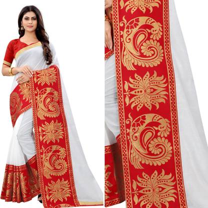 Solid Chanderi Cotton Blend Saree
