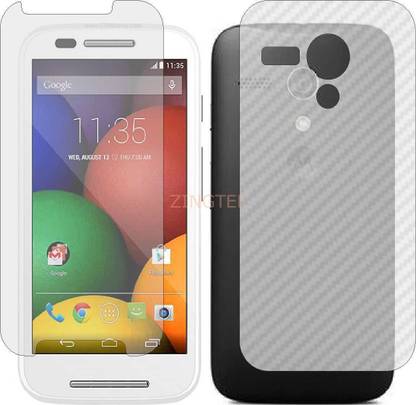 ZINGTEL Front and Back Screen Guard for MOTO E XT1022 (Front Matte Finish & Back 3d Carbon Fiber)