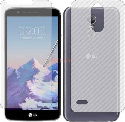MOBART Front and Back Tempered Glass for LG STYLO 3 (Front Matte Finish & Back 3d Carbon Fiber)