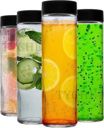 tyche enterprise Pack of 4 Glass Water Bottle 750 ML... 750 ml Bottle