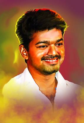 Actor Vijay No 3 Digital Painting Wall Poster Print On Art Paper 13x19 Inches Paper Print Art Paintings Posters In India Buy Art Film Design Movie Music Nature And
