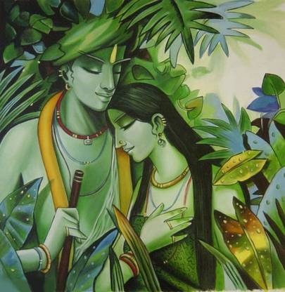 most beautiful painting radha krishna HD Wallpaper on Art Paper Fine Art Print