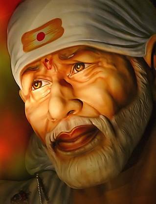 Sai baba face poster 5 on fine art paper 13x19 Paper Print